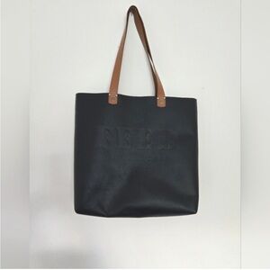 FEED Black Leather Tote